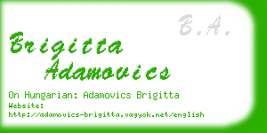 brigitta adamovics business card